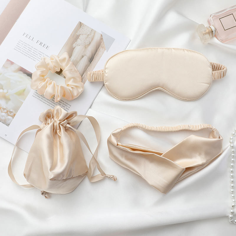 Faux Silk Eye Mask Four-piece Set