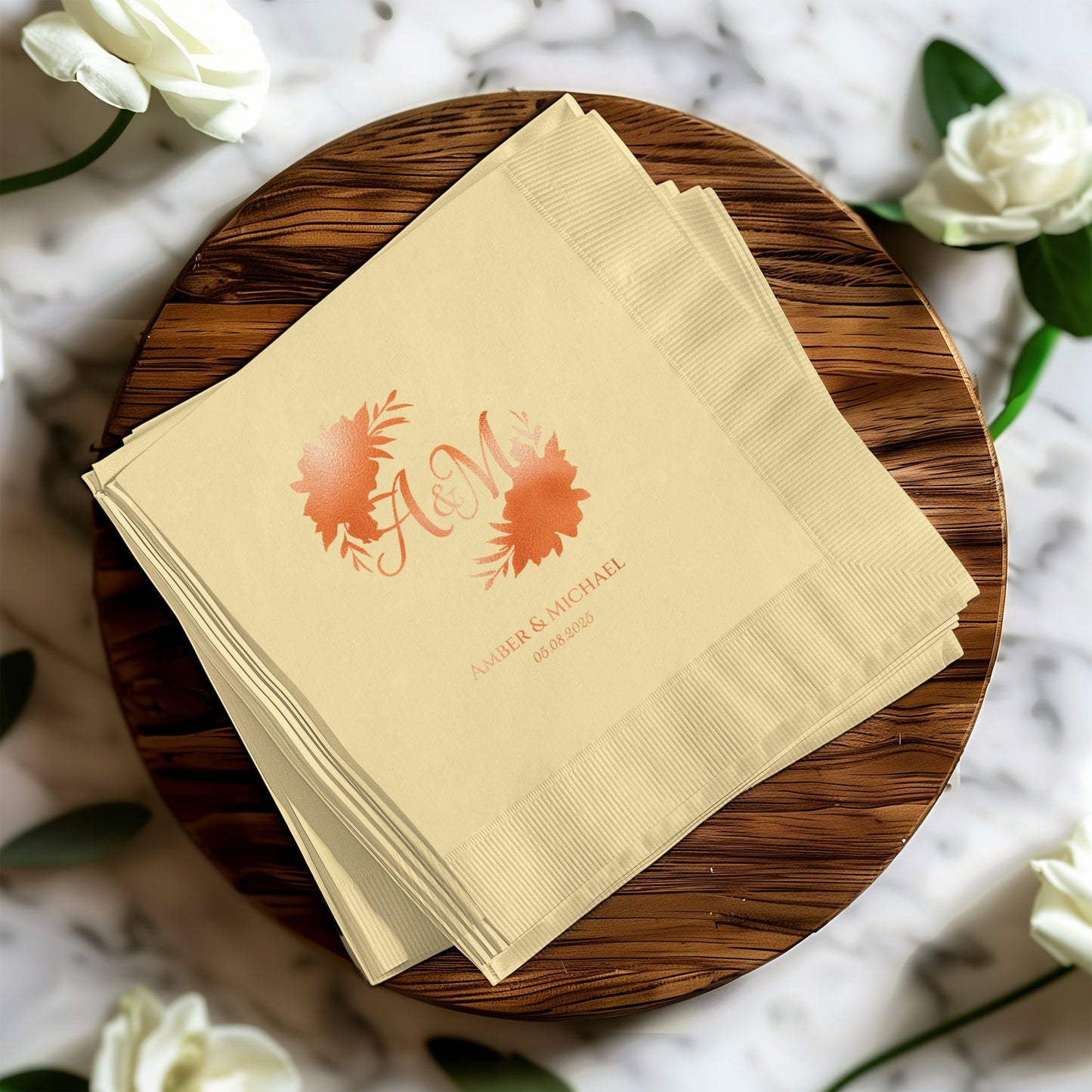 Personalized Wedding Monogram Napkins Custom Product