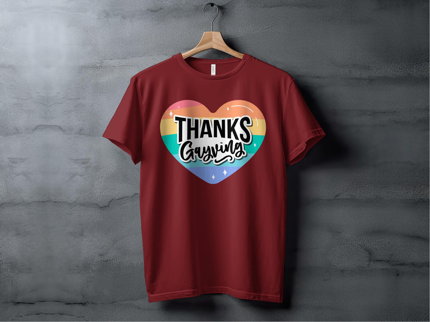 Thanks Saying Colorful Heart Design T-shirt product