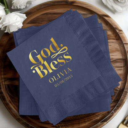 God Bless Custom Event Date Napkins product type