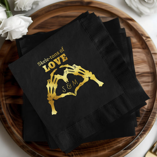 Skeletons of Love Black Personalized Napkin product type