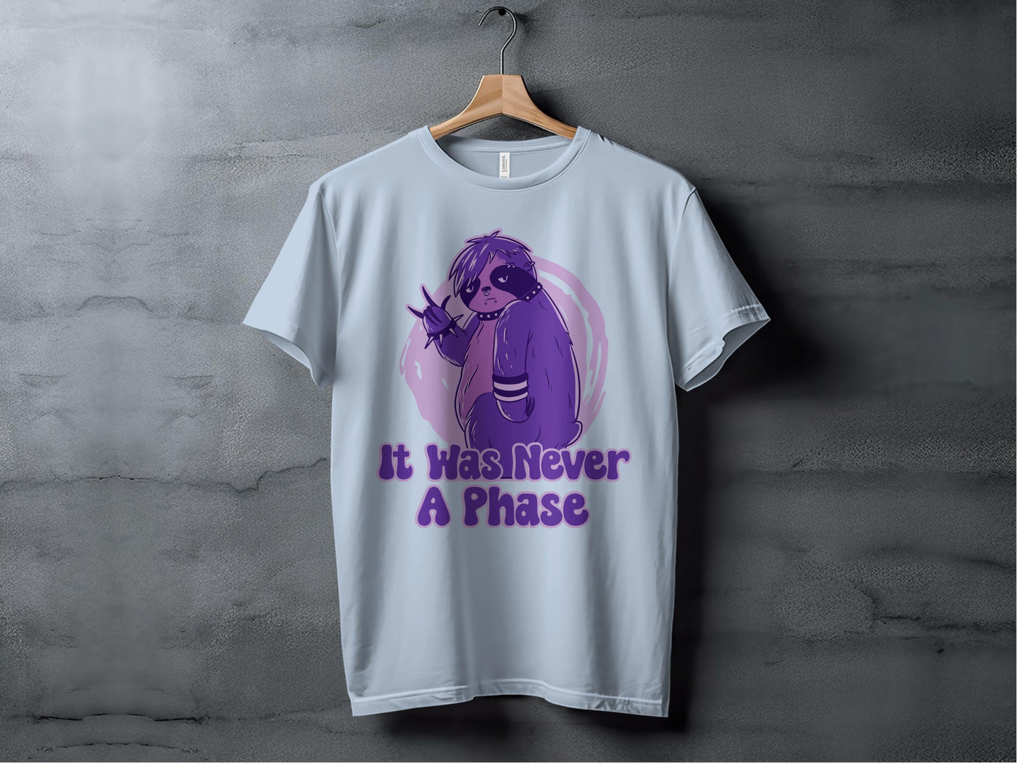 It Was Never A Phase Purple Sloth Graphic T-Shirt product type