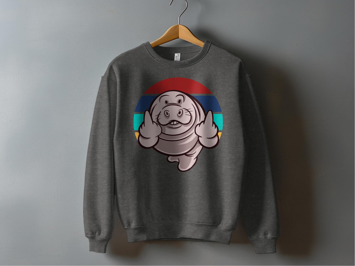 Vintage Manatee Rainbow Design Sweatshirt product