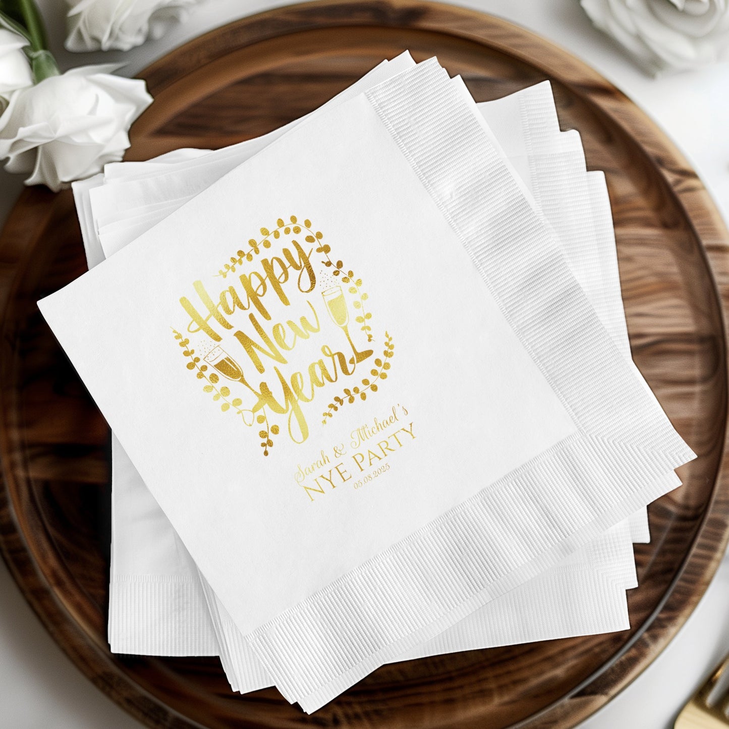 Happy New Year Personalized NYE Party Napkins product type