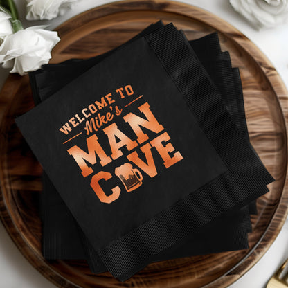 Welcome to Mike's Man Cave Printed Napkins product