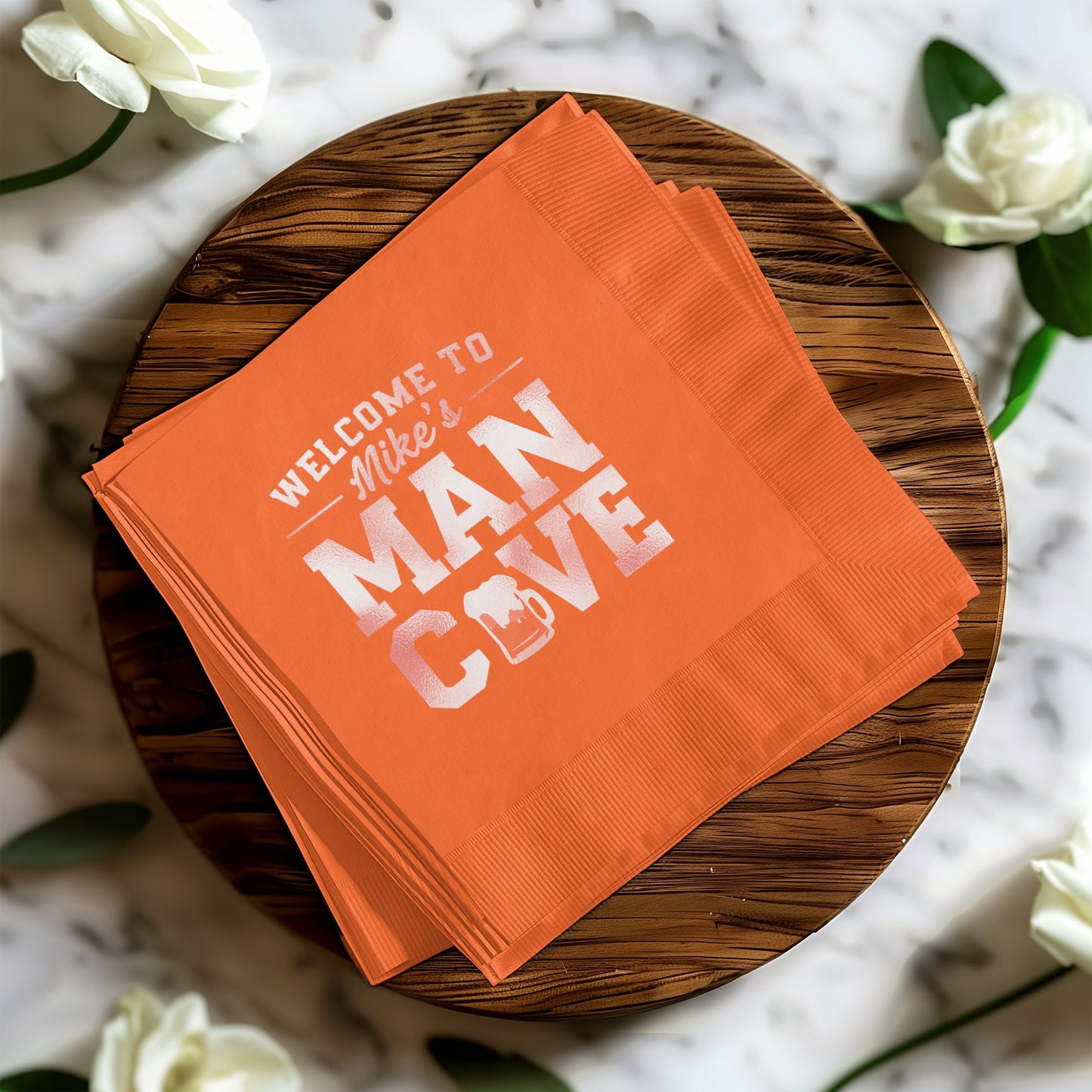 Welcome to Man Cave Orange Napkin product