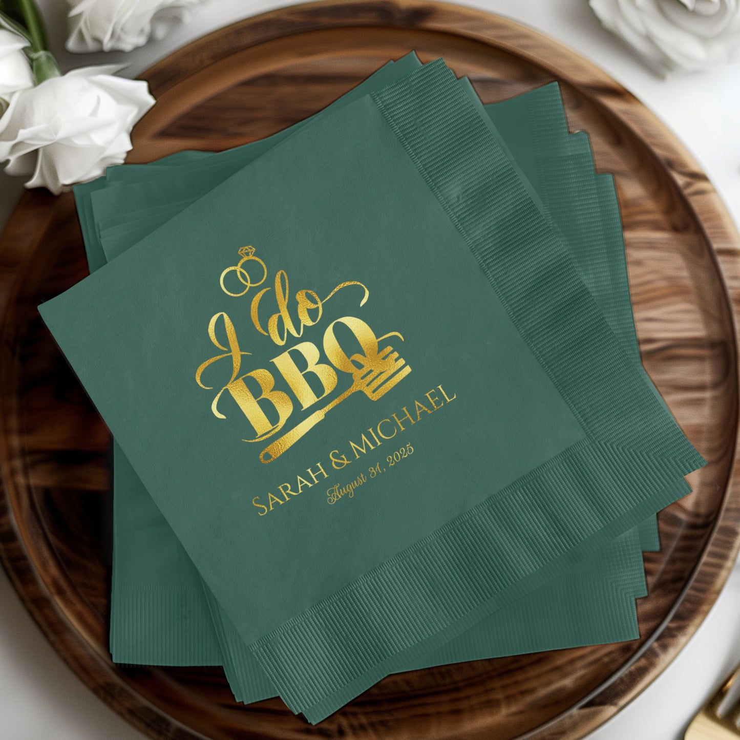 I Do BBQ Personalized Wedding Napkins Product