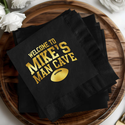 Welcome to Mike's Man Cave Football Party Napkins product
