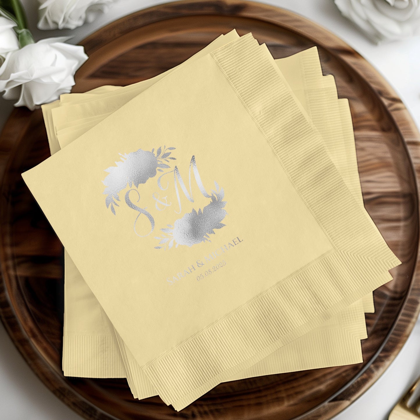 Elegant Personalized Initials Wedding Napkins product