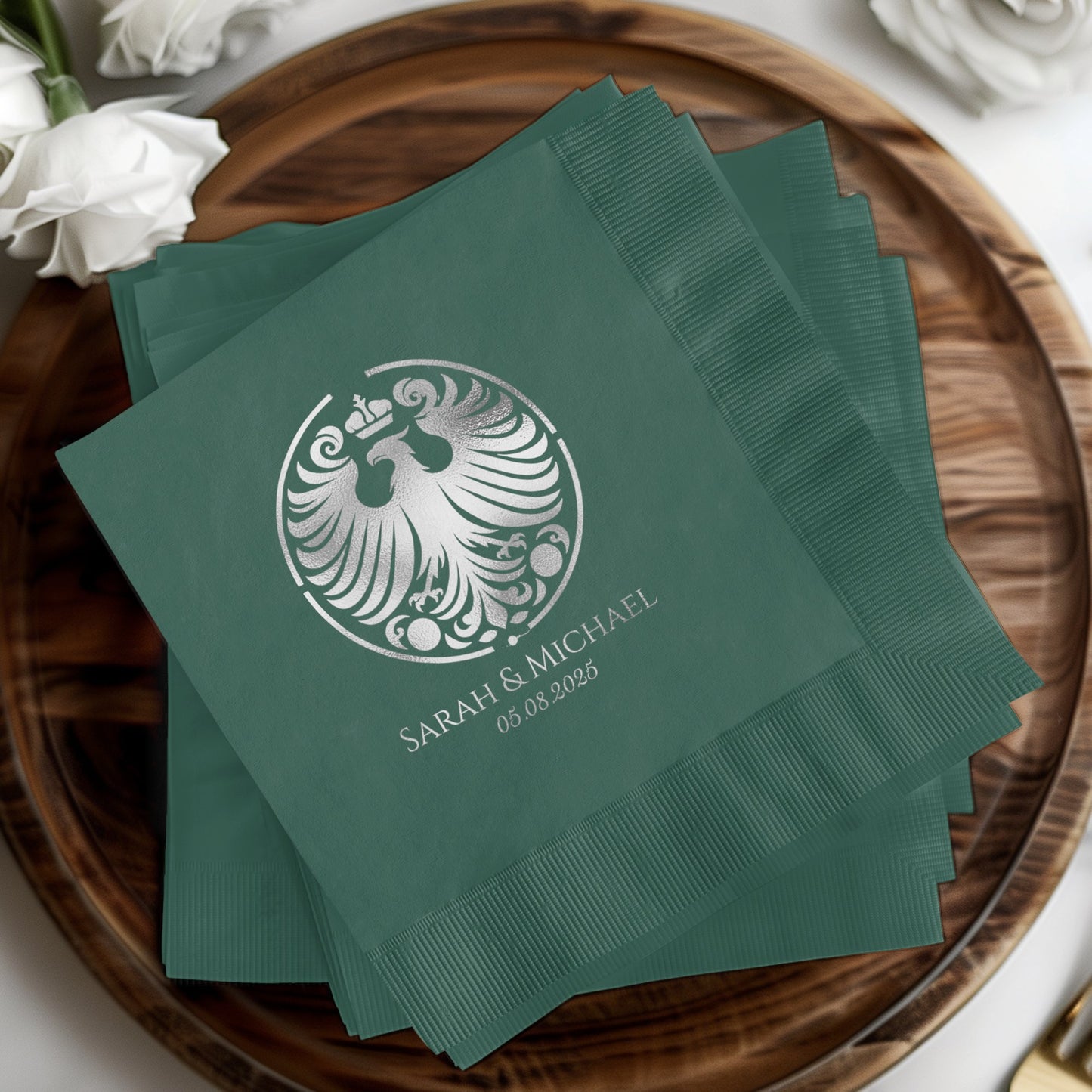 Custom Event Napkins with Crest Design product type