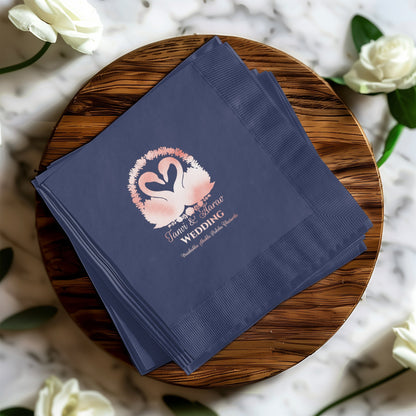 Personalized Wedding Swan Design Napkins product type