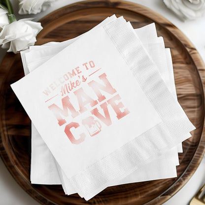 Welcome To Mike's Man Cave Beverage Napkins product type