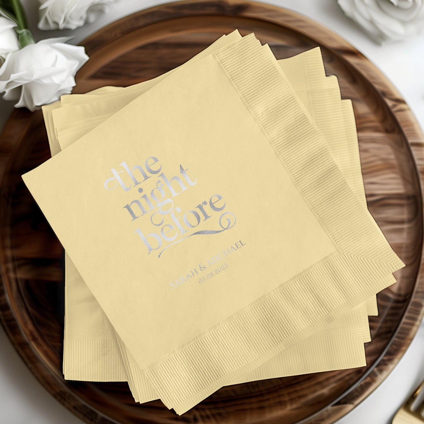 The Night Before Custom Printed Wedding Napkin product