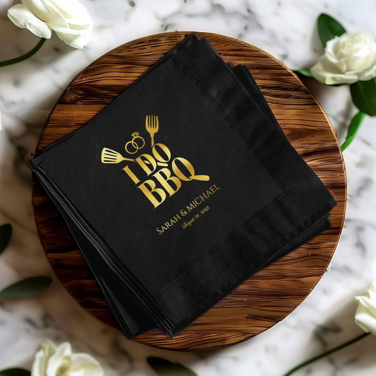 I Do BBQ Personalized Napkins Wedding Party Product