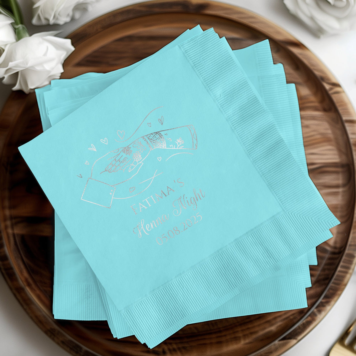 Personalized Henna Night Date Event Napkins product