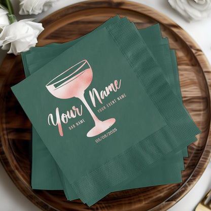 Personalized Event Date Custom Cocktail Napkin product