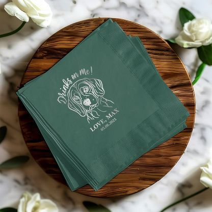 Personalized Drinks On Me Dog Design Napkin product type