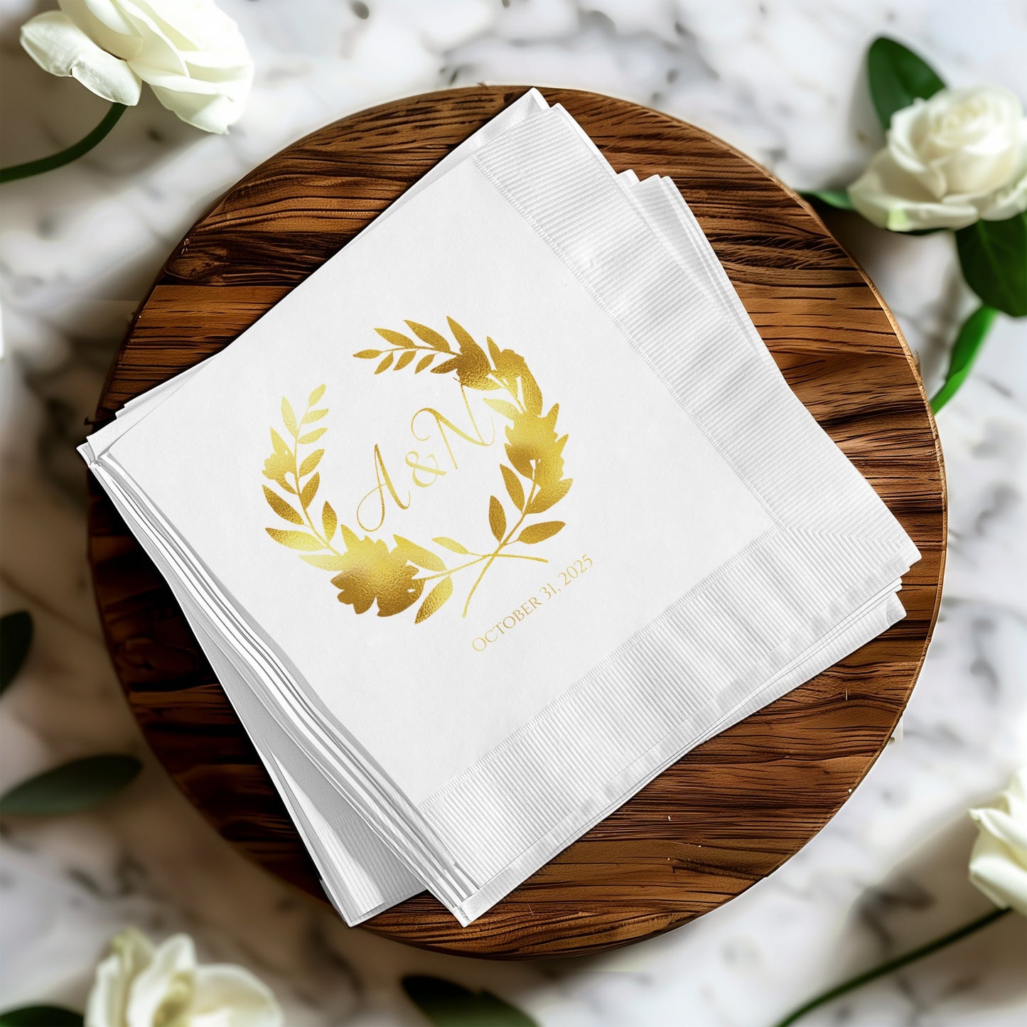 Gold Monogrammed Wedding Napkins October 14 2023 product type
