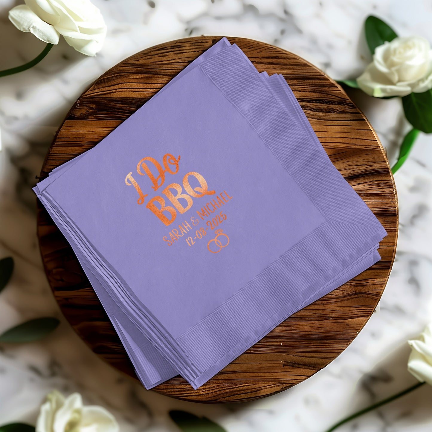 I Do BBQ Custom Wedding Party Napkin Product