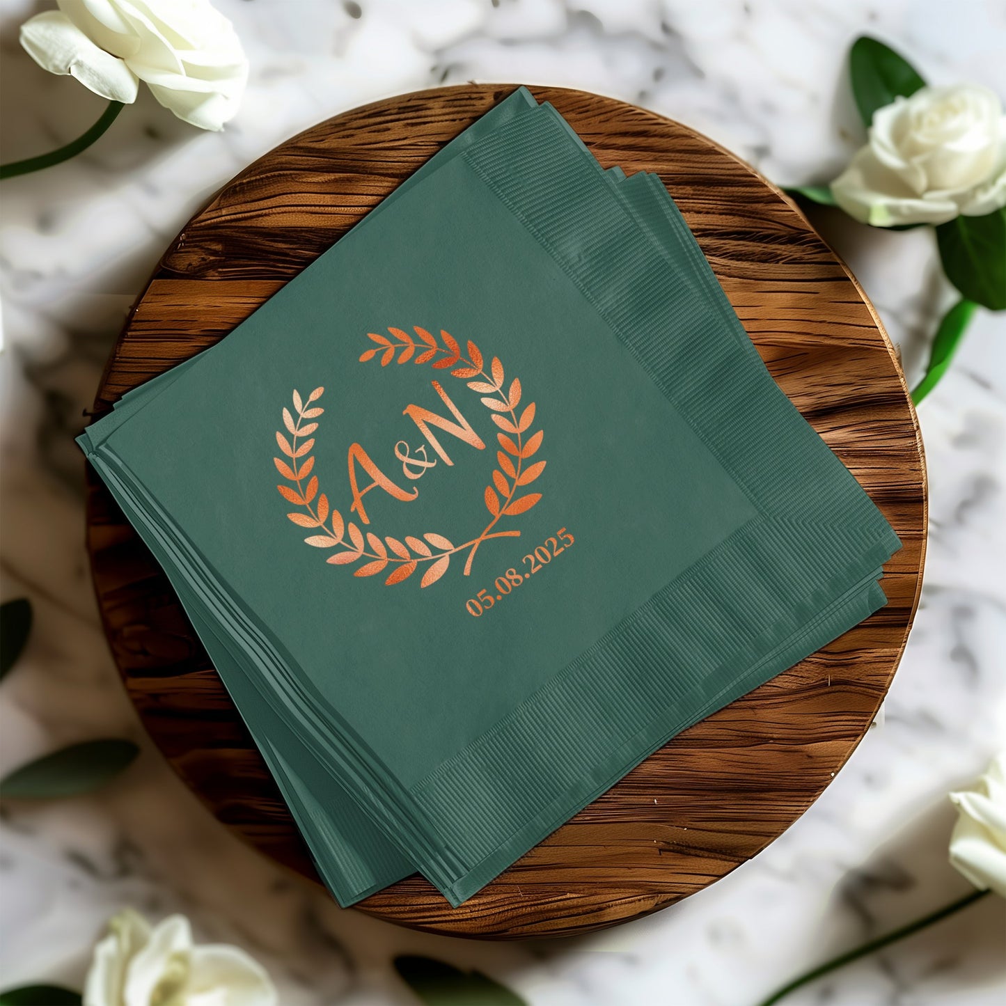 Personalized A&N Green Leafy Printed Napkins product type