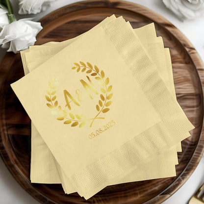 Custom Monogram and Date Design Party Napkins product