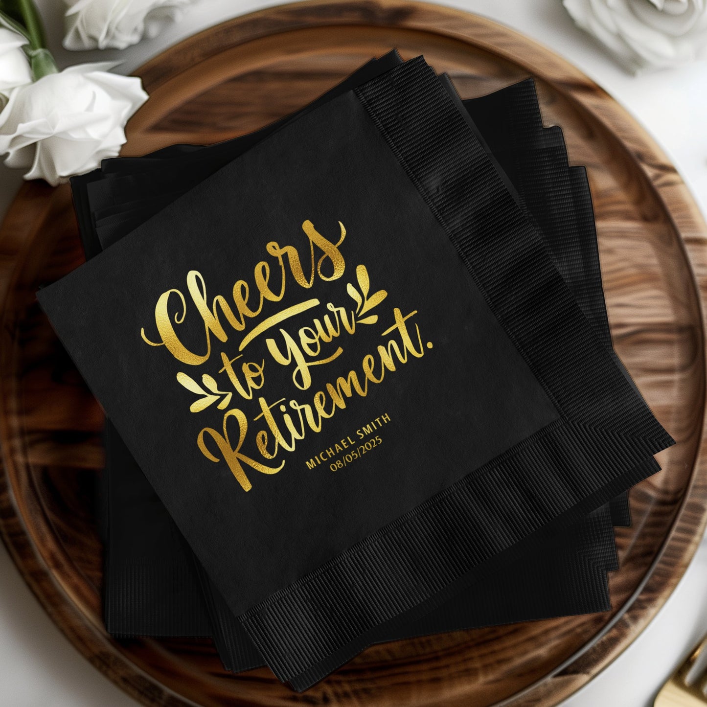 Cheers to Your Retirement Printed Napkins product type