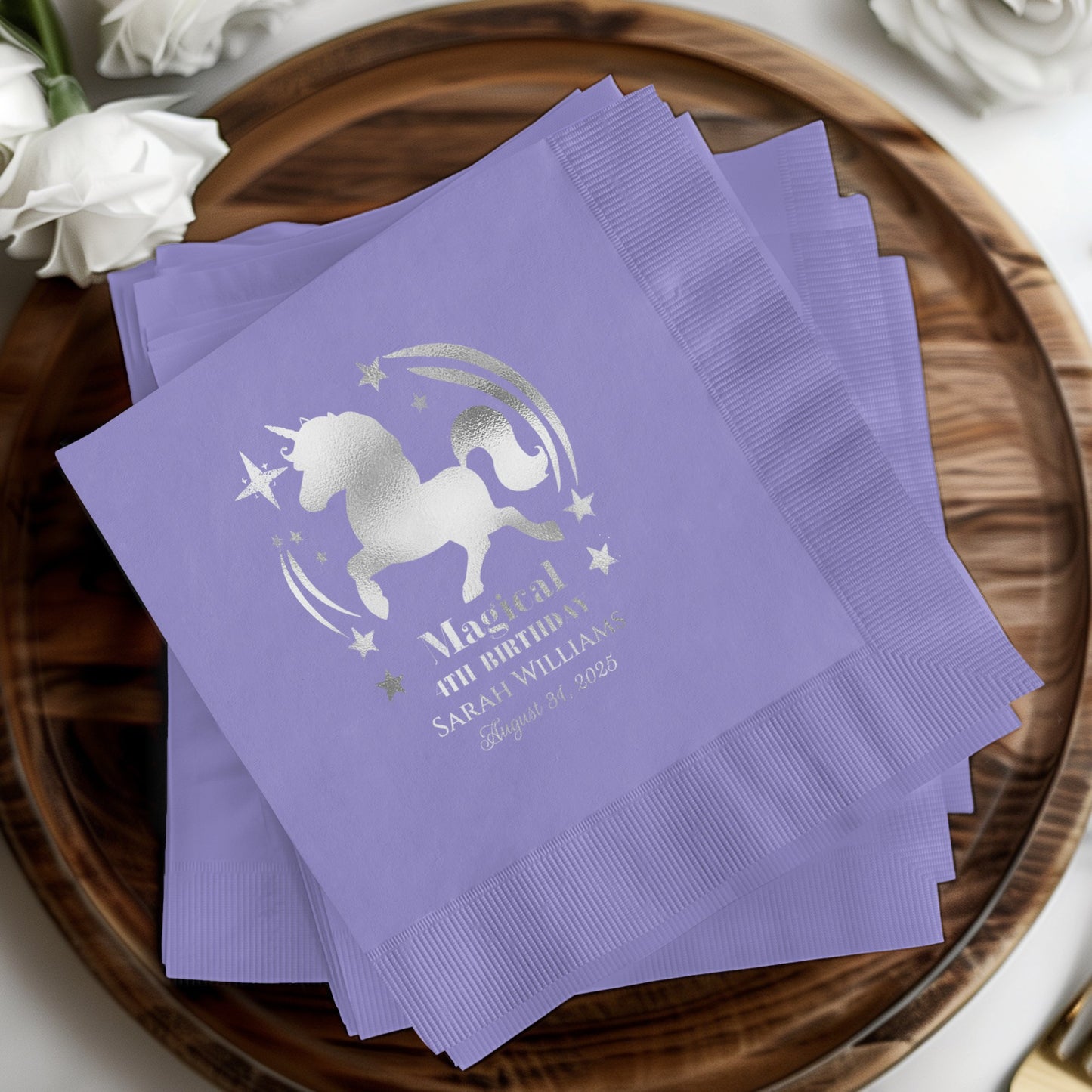 Magical Unicorn Design with Personalized Napkin product type