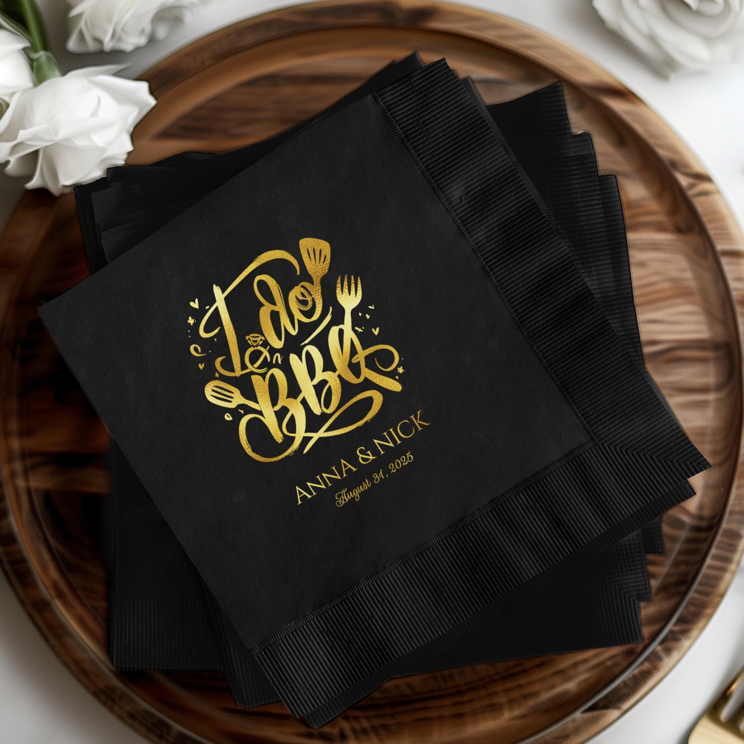 Personalized Wedding Date Design Napkins product