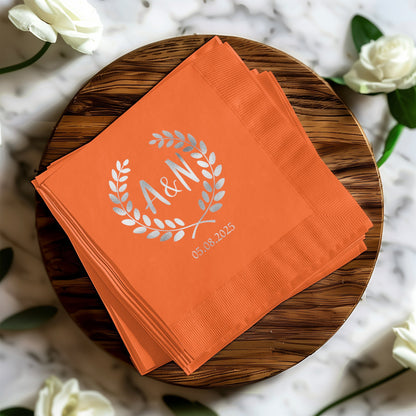 Personalized Monogrammed A&N Orange Napkins product
