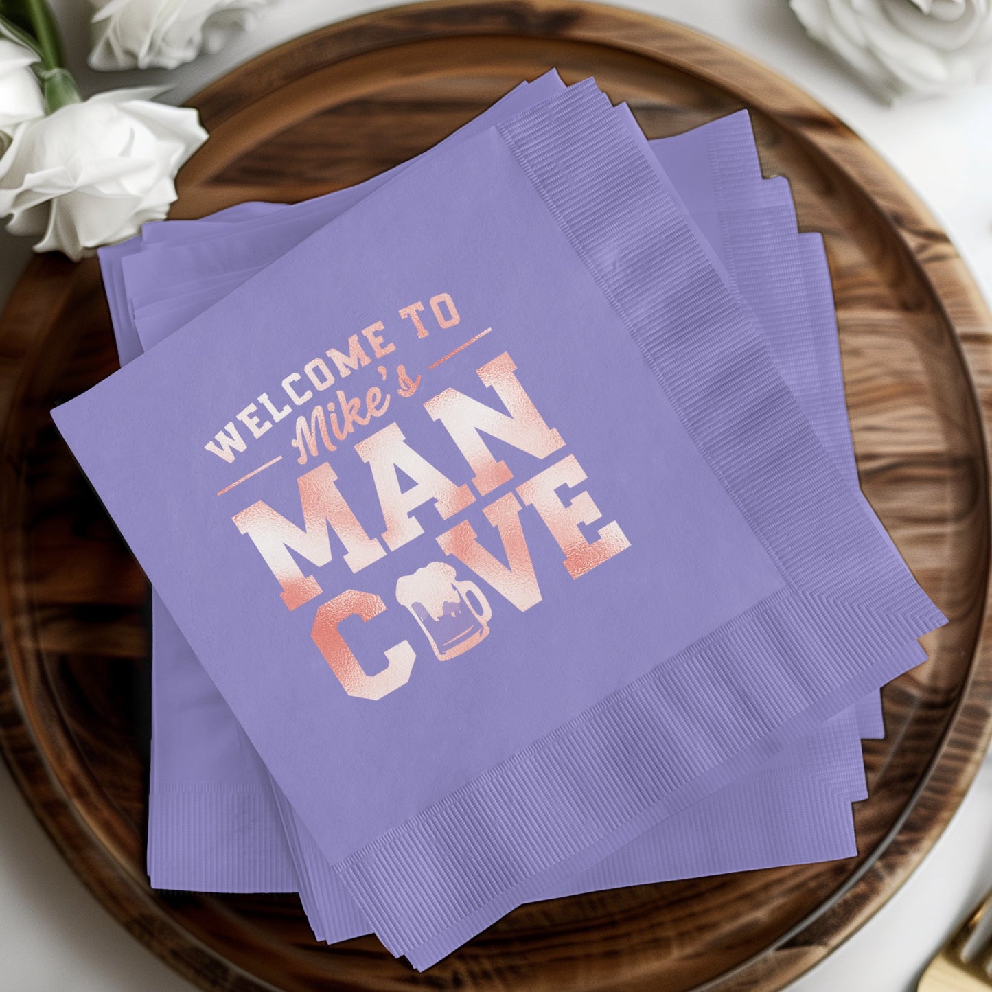 Welcome to Mike's Man Cave Custom Napkin product