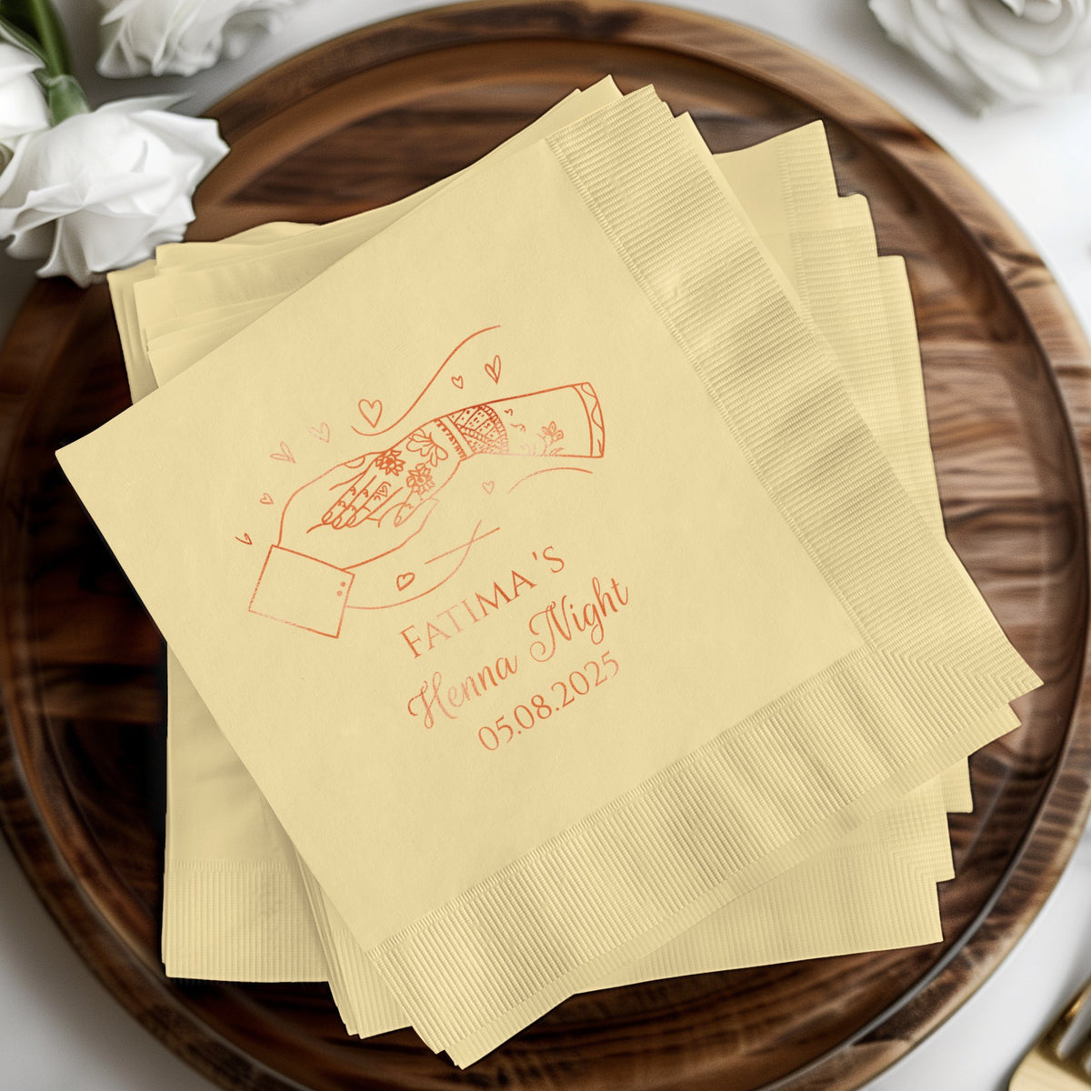 Personalized Henna Night Event Napkin product