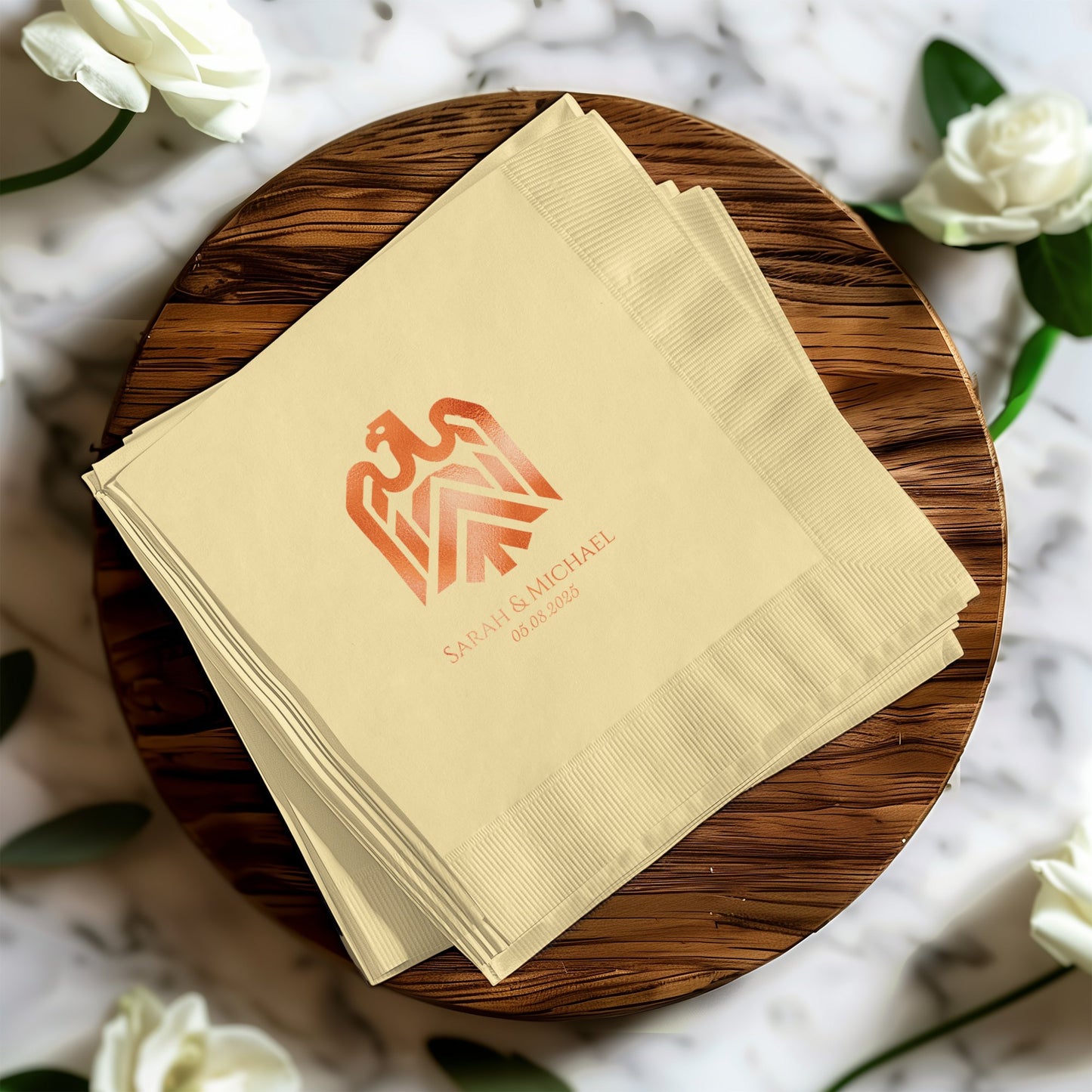Custom Printed Wedding Napkins Personalized Product
