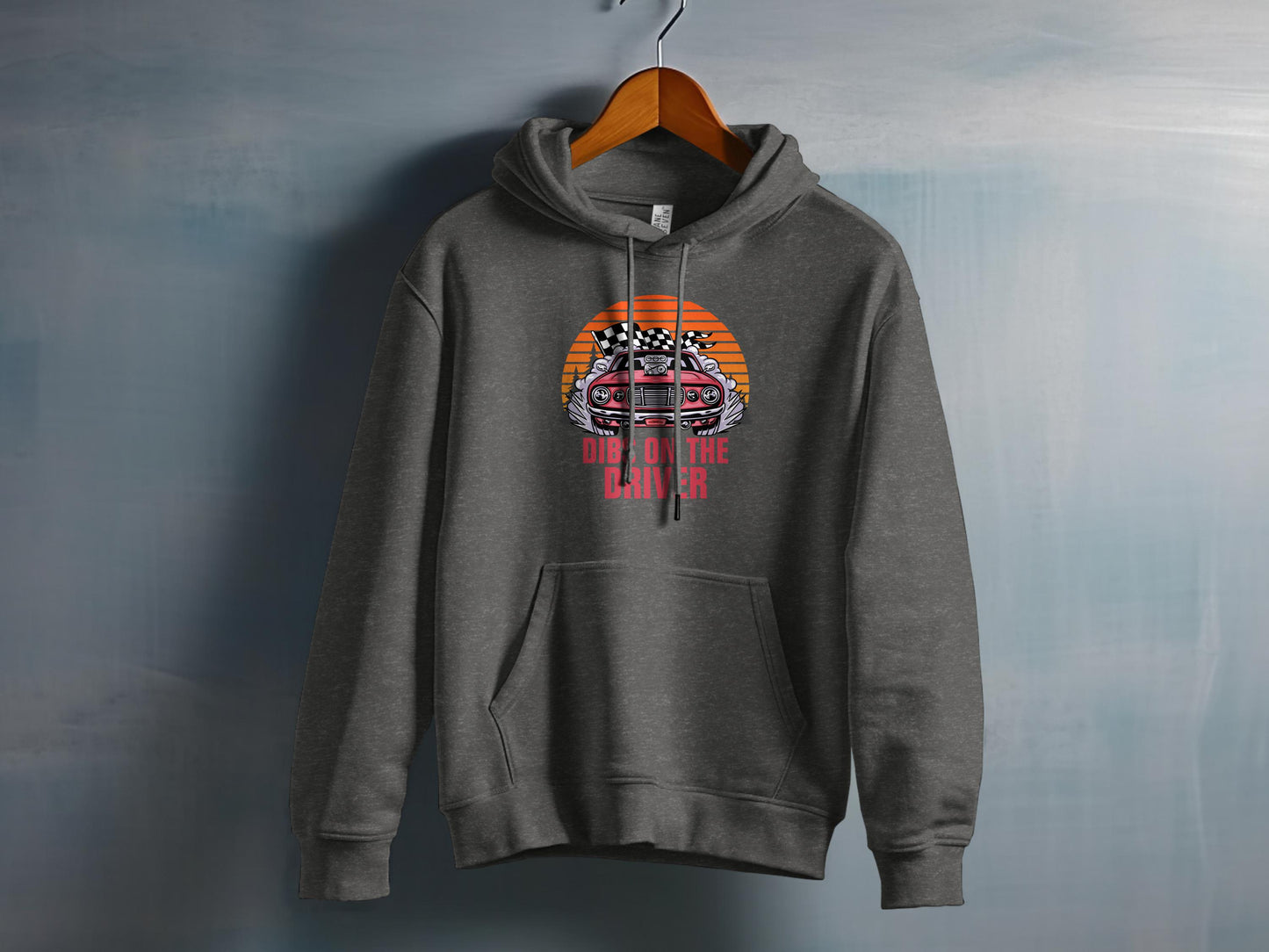 Retro Racing Car Graphic Dark Grey Hoodie product