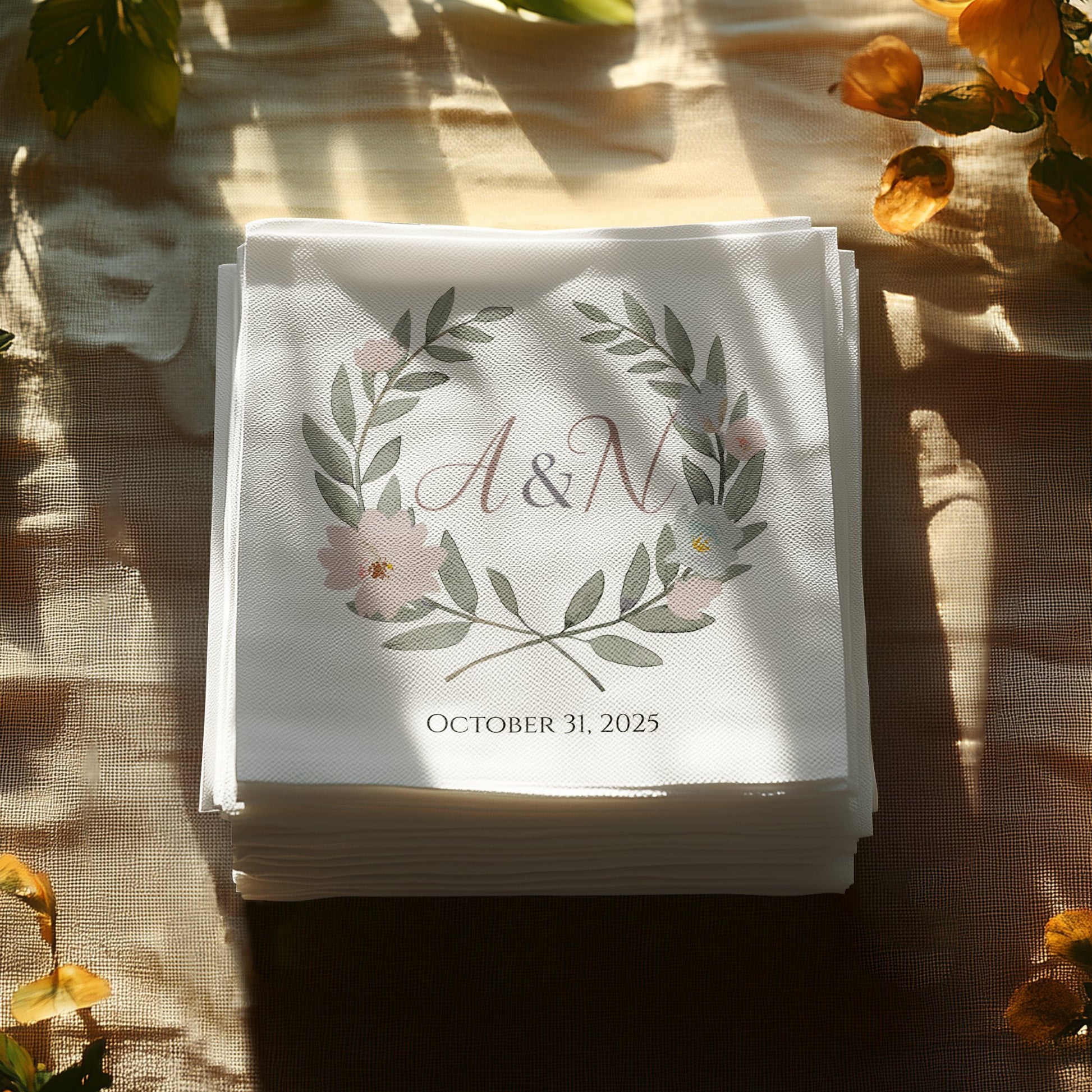 Personalized Wedding Date and Initials Napkin product
