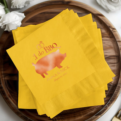 I Do BBQ Pig Design Custom Wedding Napkin product