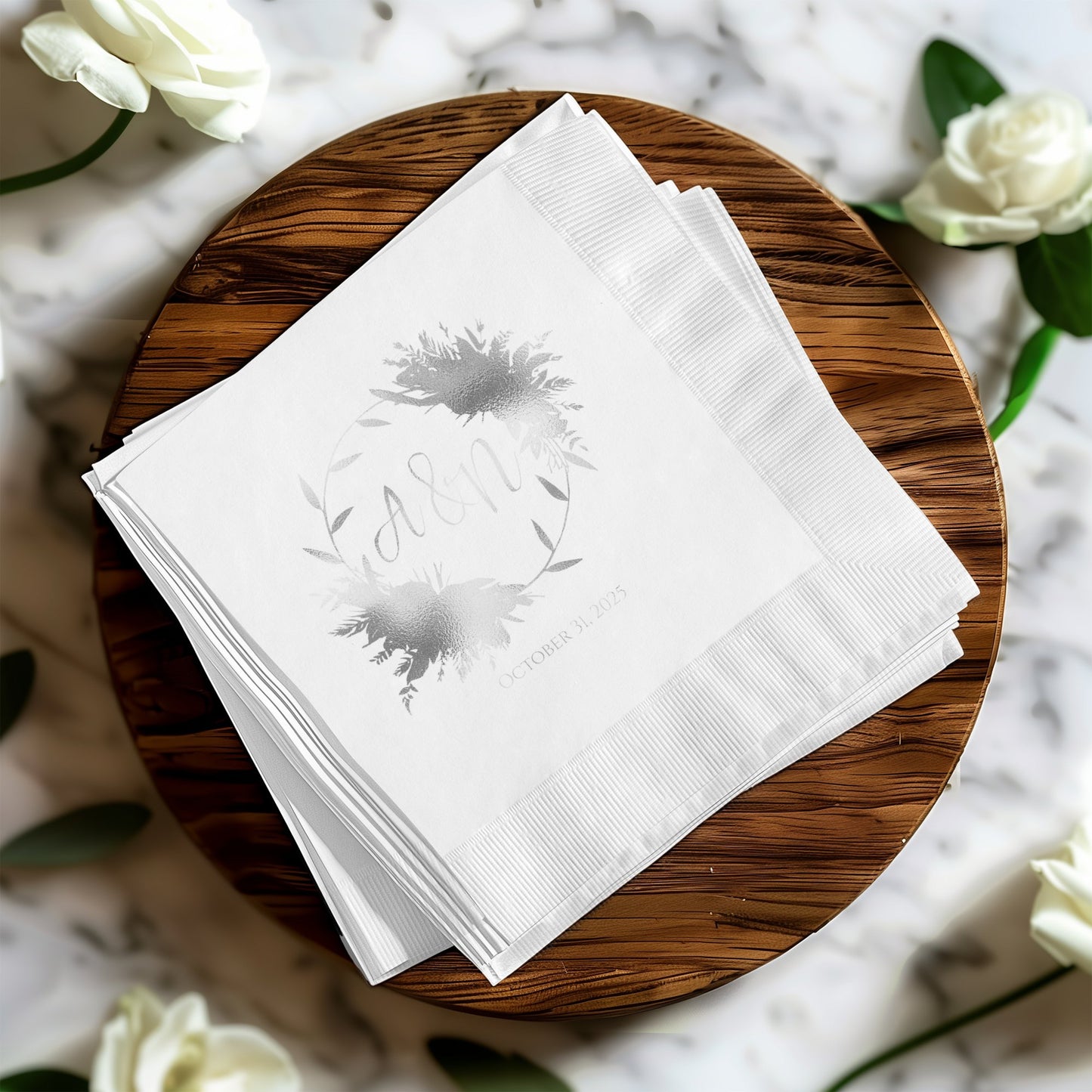 Elegant Personalized Wedding Napkins for Special Event product
