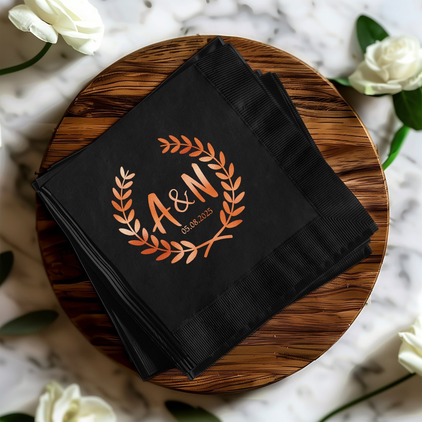 Personalized Wedding Date Monogram Napkin product