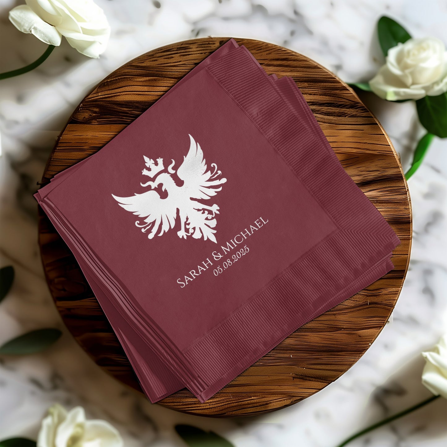 Elegant Personalized Wedding Napkins for Special Event product
