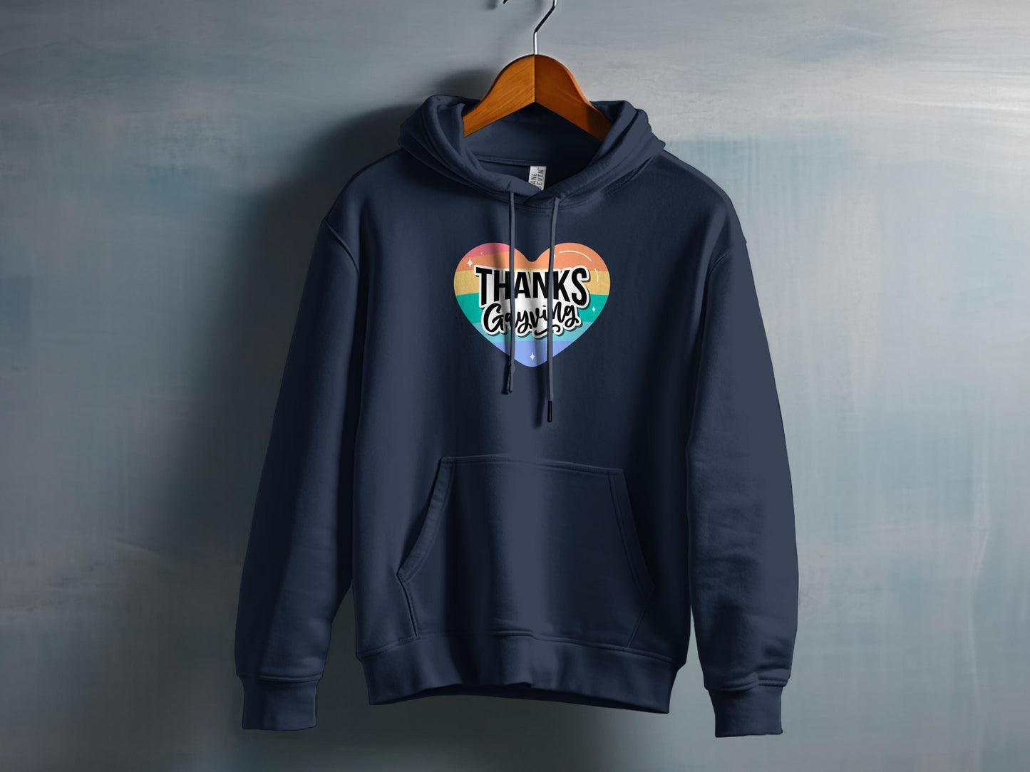Heart Thanks Graphic Navy Hoodie product type