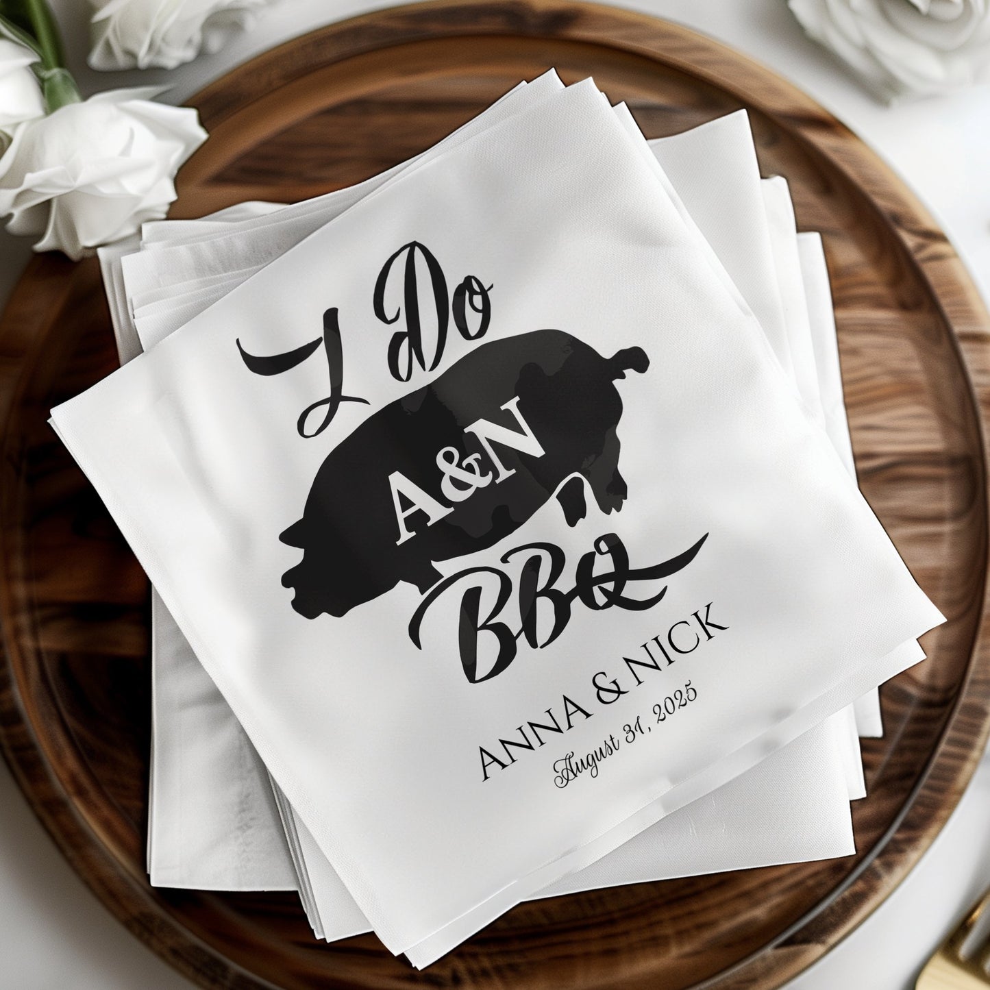 Personalized BBQ Wedding Napkins Product
