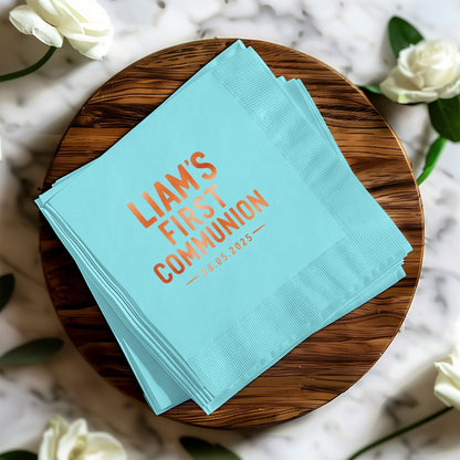 Liam's First Communion Custom Napkin product type