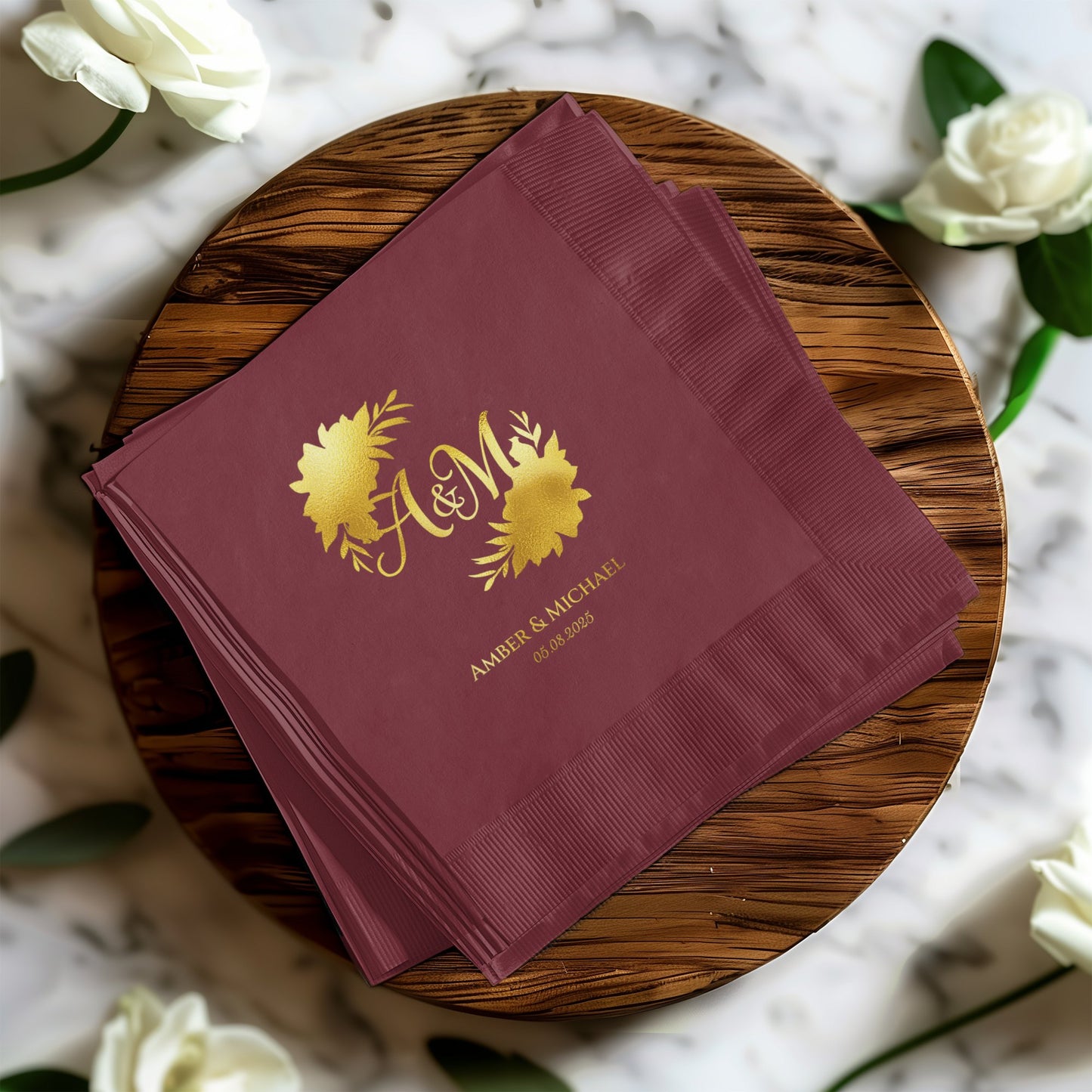 Elegant Personalized Wedding Napkins Custom Product