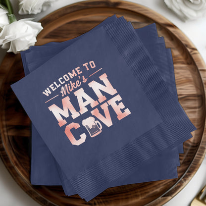Welcome To Man Cave Blue Napkins product type