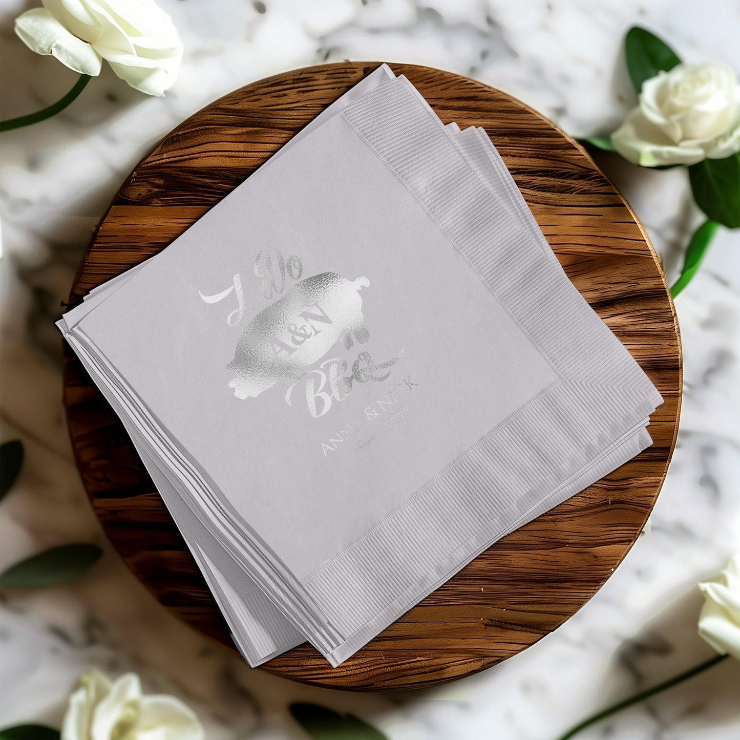 Elegant Personalized Wedding Reception Napkins product
