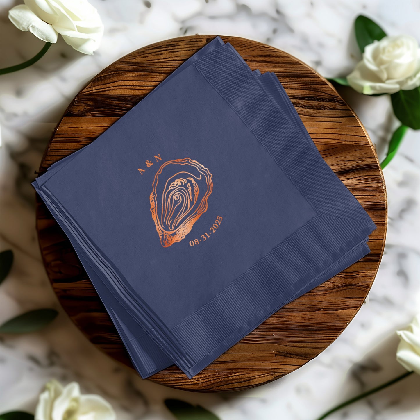 Customized Elegant Navy Wedding Napkin product