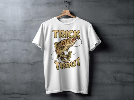 Trick or Trout Funny Fishing Graphic T-Shirt product
