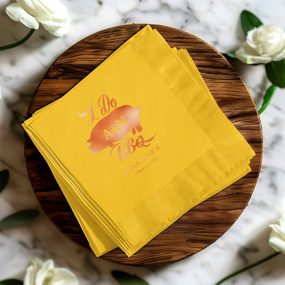 I Do BBQ Custom Yellow Personalized Napkins product type