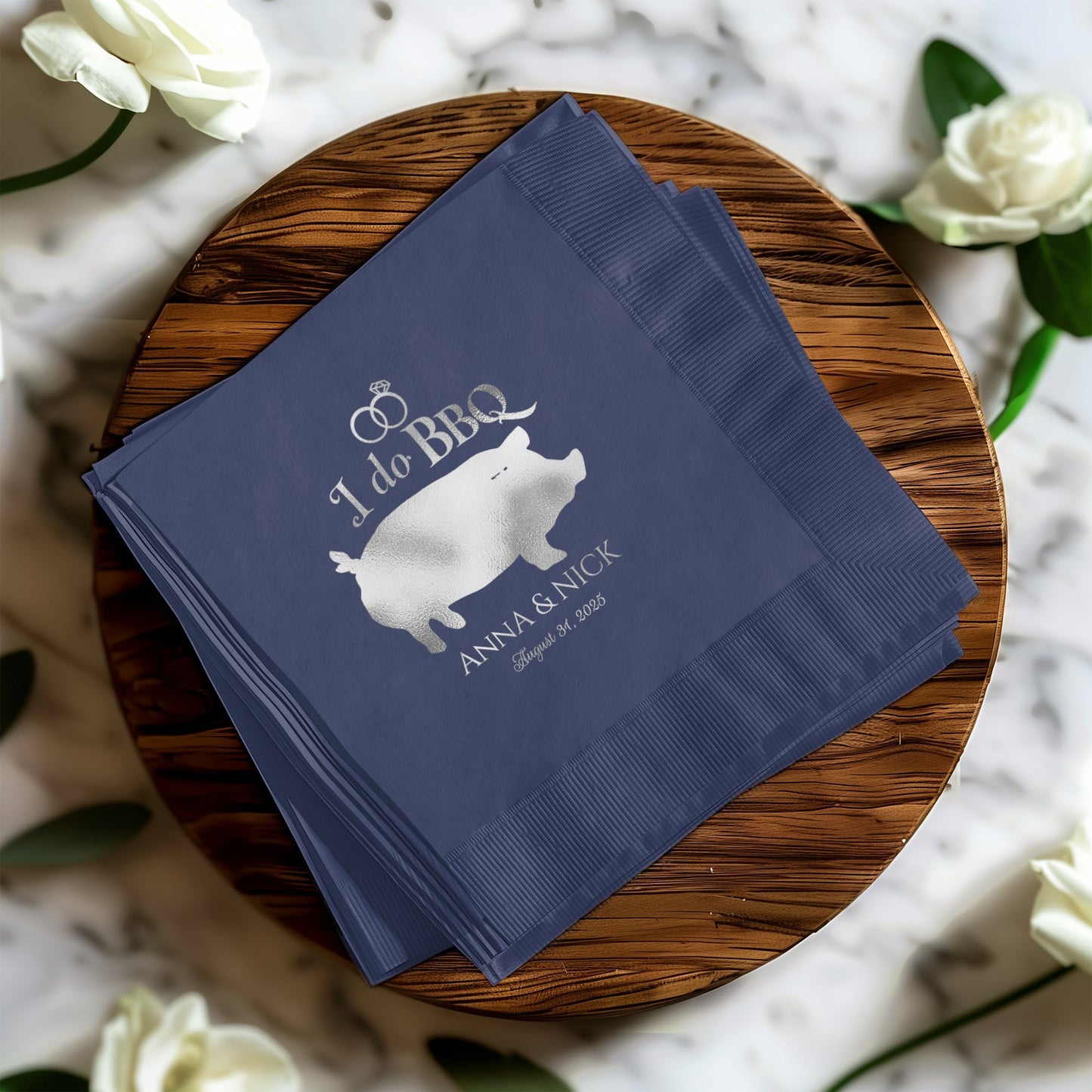 I Do BBQ Personalized Wedding Napkins Product