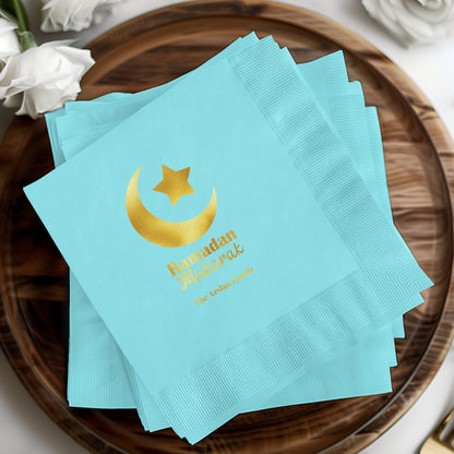 Ramadan Mubarak Design Aqua Blue Napkin product