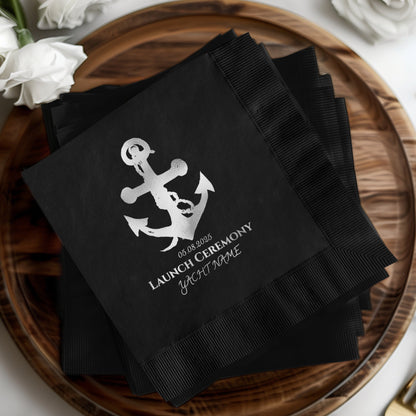 Launch Ceremony Yacht Name Custom Napkin product type